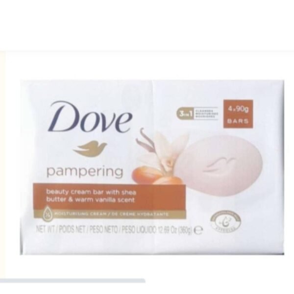 Dove Pampering Beauty Cream Bar with Shea Butter And Warm Vanilla Scent (4 x 90g) 360g
